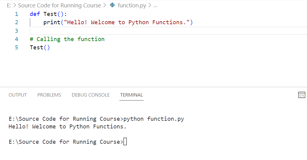 Python Functions example