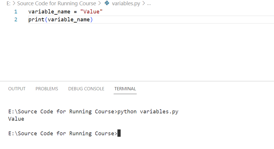 Python syntax for variables