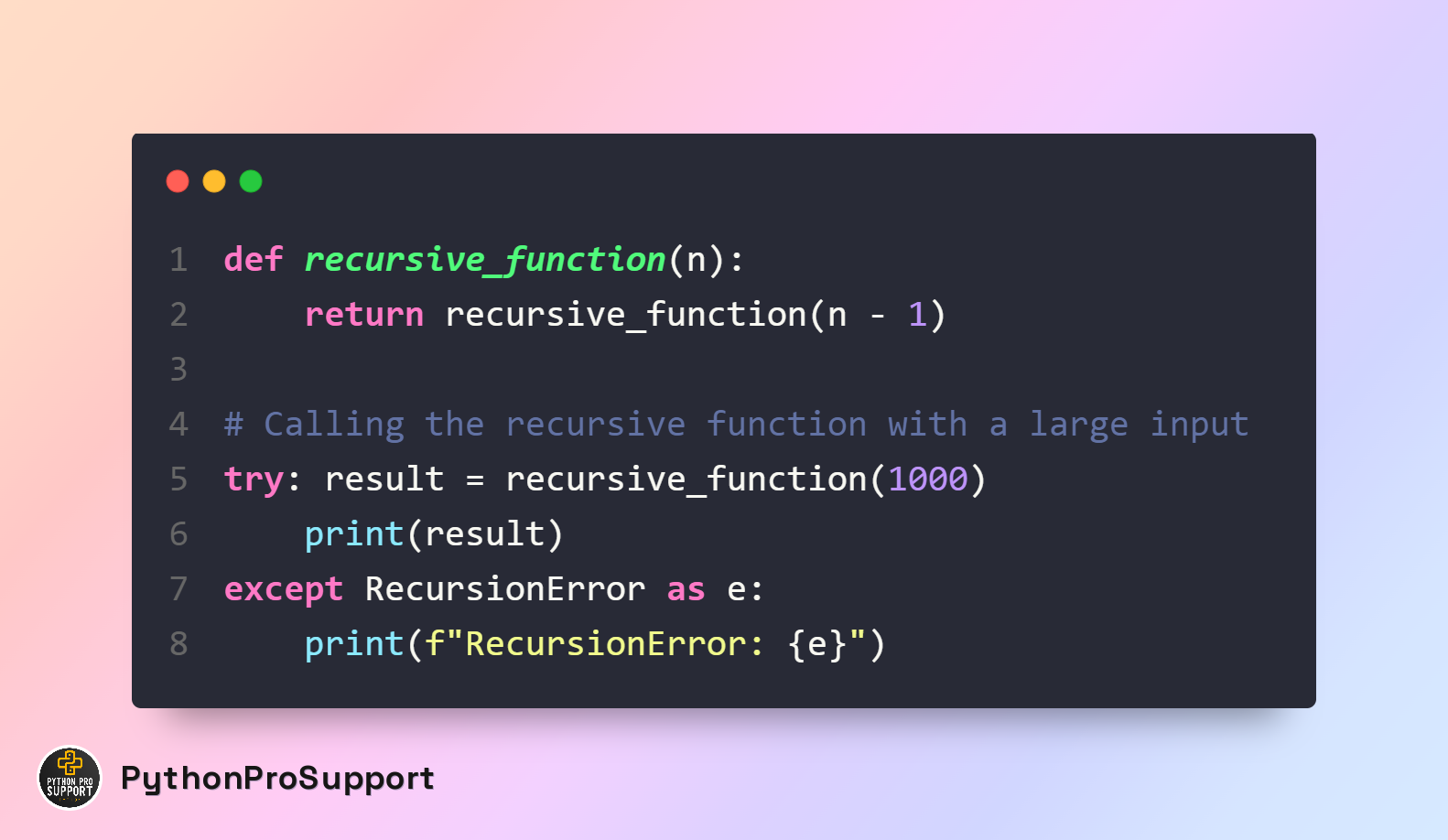 RecursionError in Python