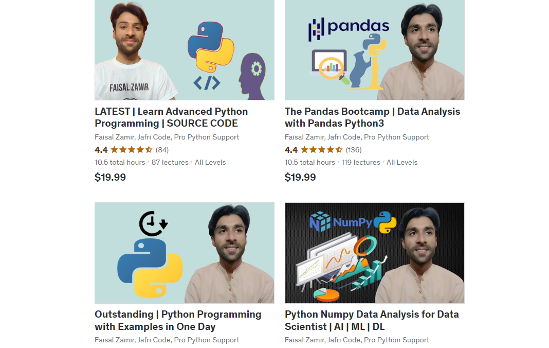 Faisal zamir video courses on Python