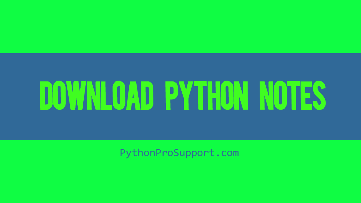 Python Programming Lecture Notes PPT